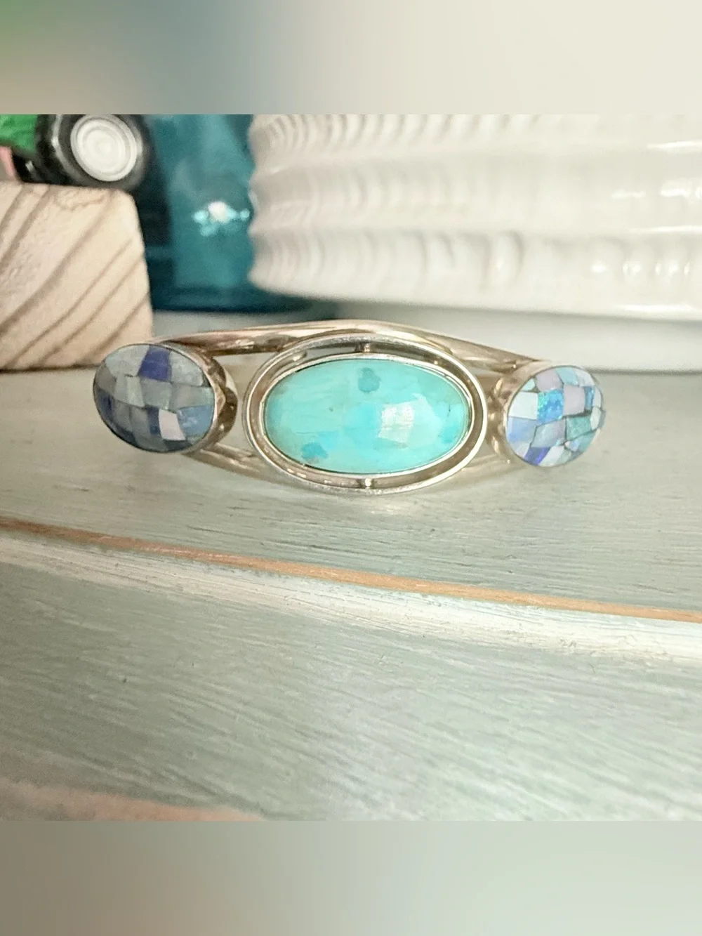 DTR Desert Rose Jay King 925 Sterling Silver Reversible Cuff Bracelet